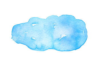 blue abstract stain watercolor isolated white background
