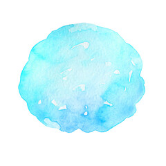 blue abstract stain watercolor isolated white background