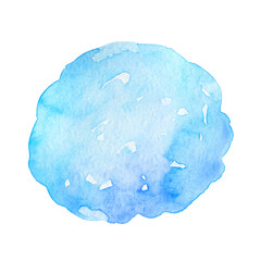 blue abstract stain watercolor isolated white background