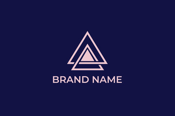 triangle chain logo, letter A and triangle chain logo, logomark