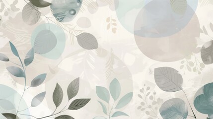 Abstract Nature Inspired Background with Lush Green and Blue Leaves Ideal for Prints and Posters
