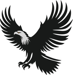 Falcon silhouette vector illustration: a stunning, high-quality graphic featuring a sleek falcon in silhouette.