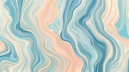 Fototapeta premium Abstract Flowing Wavy Lines in Blue and Peach Colors, Perfect for Background and Design Projects