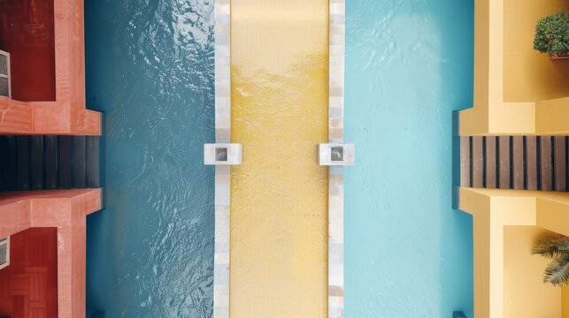 Nang Thorani flat design top view abundant water color Triadic Color Scheme