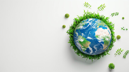 Earth day concept on white background, World environment day. 
