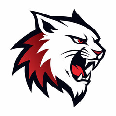 Striking Sports Logo of a Snarling Wildcat in Profile