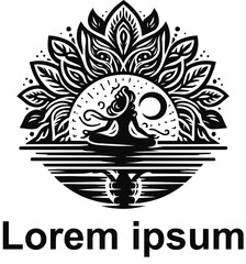 vector yoga logo design 