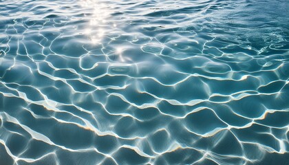 Realistic Water Surface Overlay.  Background with Detailed Ripples and Caustic Light Effects on a Crystal-Clear Water Surface.