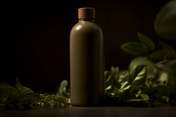 Shampoo Bottle with Organic Elements and Natural Ingredients