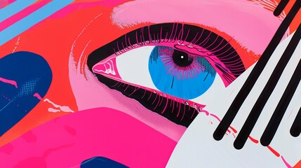 Illustration featuring a biomechanical cyborg eye