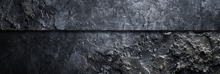 Fototapeta premium Grey Stone Concrete Texture Background. Dark Anthracite Stone Texture for Panoramic Banner