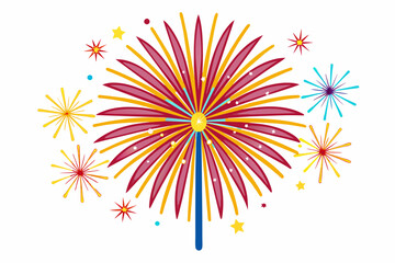 Firework on a White Background,