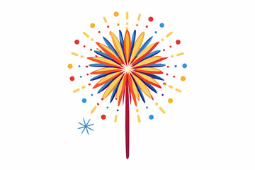 Firework on a White Background,