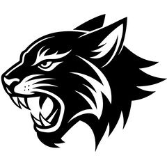 Unique Snarling Wildcat Profile Sports Logo for Shallotte Teams