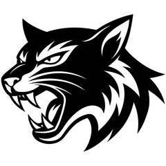 Unique Snarling Wildcat Profile Sports Logo for Shallotte Teams