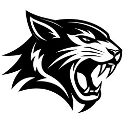 Unique Snarling Wildcat Profile Sports Logo for Shallotte Teams