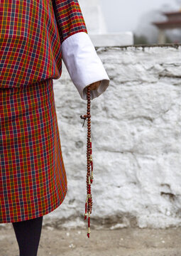 Butanese man with a prayer beads, Punakha, Dochula Pass, Bhutan