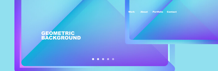Colorful fluid gradient triangles and squares web site template. Vector Illustration For Wallpaper, Banner, Background, Card, Book Illustration, landing page