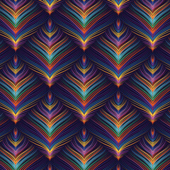 Seamless pattern of peacock feather. Colorful design for wallpaper, landing page, covers, brochures, flyers, presentations, poster, banners