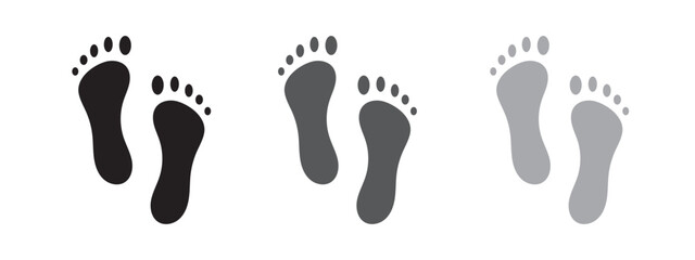 baby feet icon vector set. footprint, newborn, kids feet sign