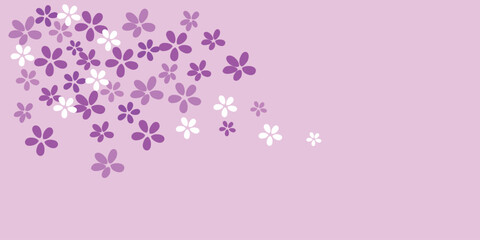 Vector Rangoon creeper/Combretum indicum flower on corner of the pink background. Perfect for fabrics/ home-decor, wallpaper,banner,gift card, giftwrapping and scrapbooking projects.