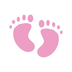 Baby Feet icon vector image. Can be used for Baby Shower.