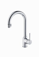 a chrome sink faucet on a white background
