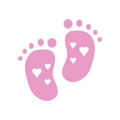 Baby Feet icon vector image. Can be used for Baby Shower.
