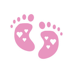 Baby footprint vector feet icon