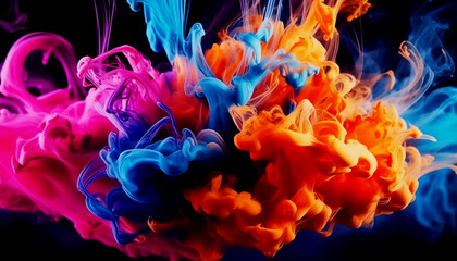 Obraz premium Colorful smoke background, abstract background for presentations