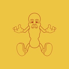 Vintage character design of meat