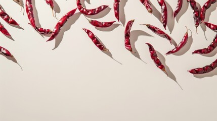 Obraz premium Red beans against a white backdrop