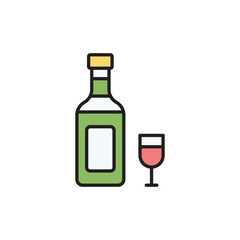 Champagne icon design with white background stock illustration