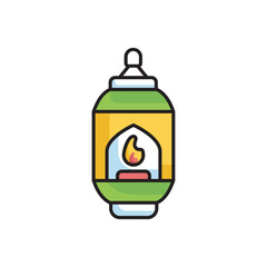Lantern icon design with white background stock illustration