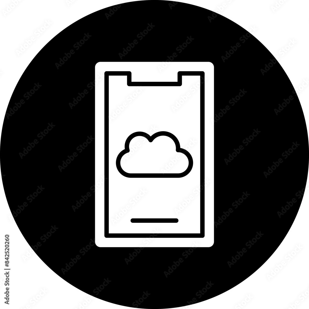 Sticker Vector Design Mobile Cloud Icon Style