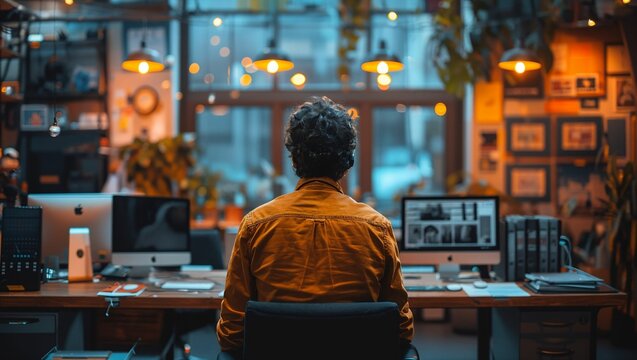 Digital advertising campaign management, high-tech workspace, creative visuals, innovative strategies, vibrant atmosphere