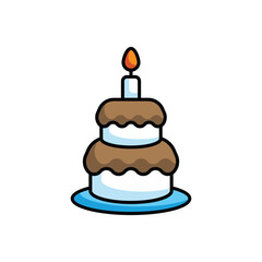 Cake icon design with white background stock illustration