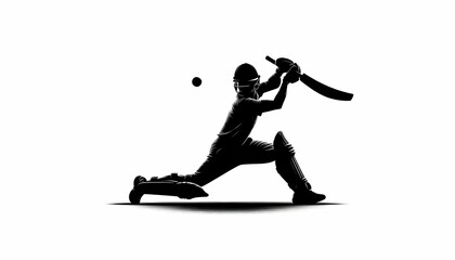 Obraz premium Shadow of a Cricket Player