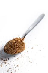 Coconut palm sugar isolated on white background