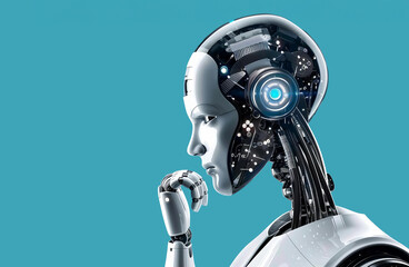 Create a photorealistic image of a robotic caregiver at eye-level angle, showcasing its intricate metallic design and warm, comforting features