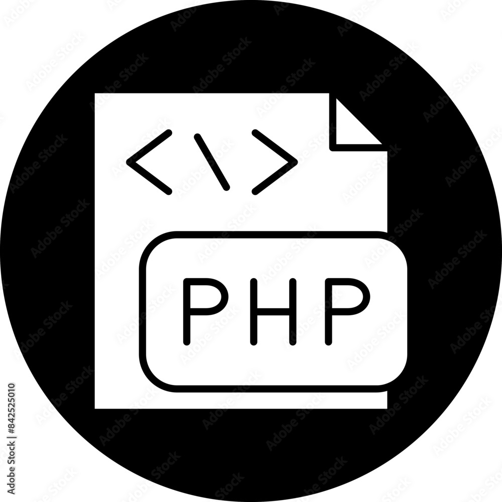 Poster vector design php file icon style