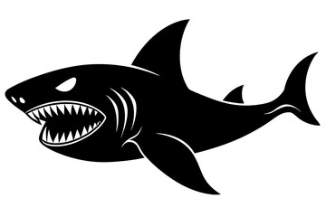 goblin shark silhouette vector illustration