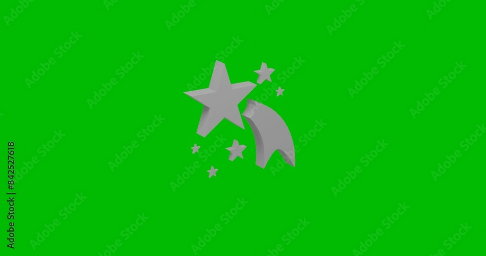 Poster animation of rotation of a white fireworks symbol with shadow. simple and complex rotation. seamless
