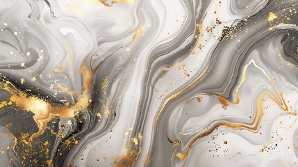 Obraz premium Abstract marble, white, gold and glitter