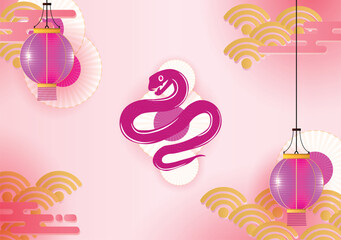background banner, Chinese New Year celebration 2025 year of the snake