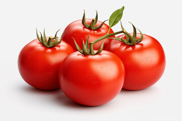 Red ripe tomatoes on white background