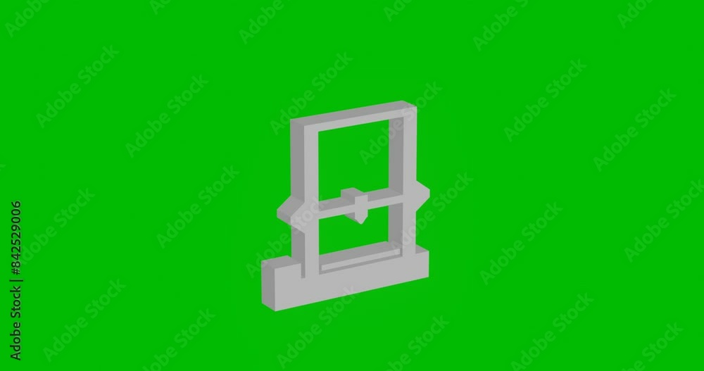 Poster animation of rotation of a white 3d printer symbol with shadow. simple and complex rotation. seamles