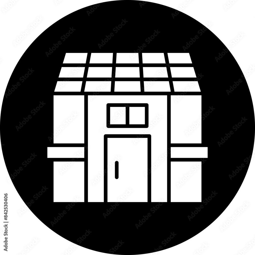 Sticker vector design solar house icon style