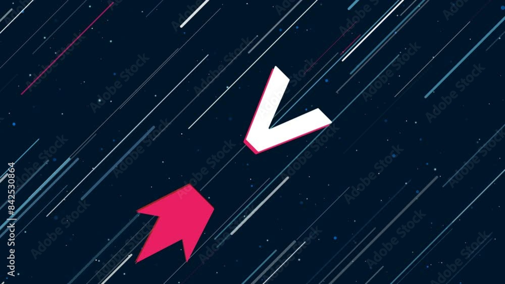 Poster less symbol flies through the universe on a jet propulsion. the symbol in the center is shaking due 