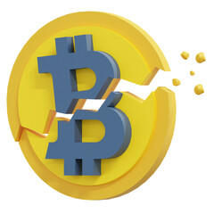bitcoin halving 3d crypto icon illustration